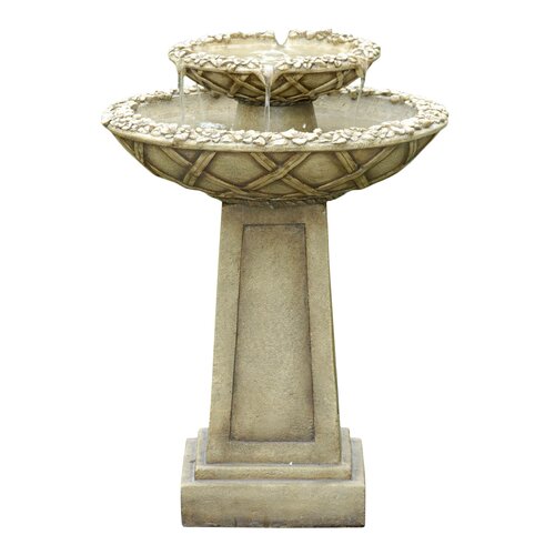 Jeco Inc. Polyresin & Fiberglass Tiered Bird Bath Fountain