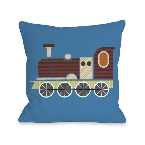 One Bella Casa Charlie Train Throw Pillow