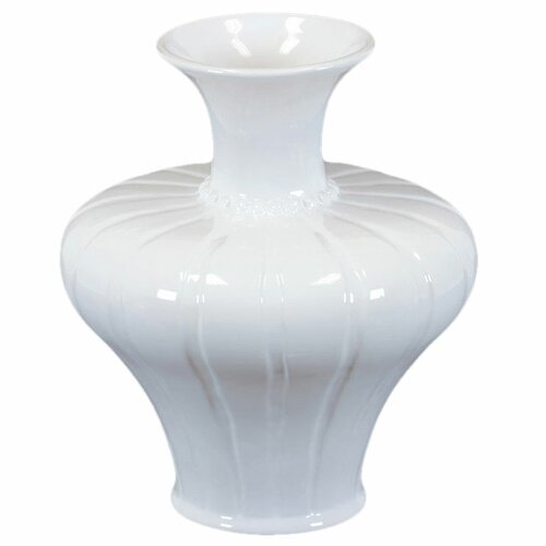 Ceramic Flower Pot Gloss White | Wayfair