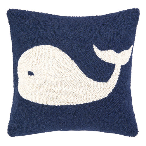 Peking Handicraft Nautical Hook Whale Throw Pillow & Reviews Wayfair