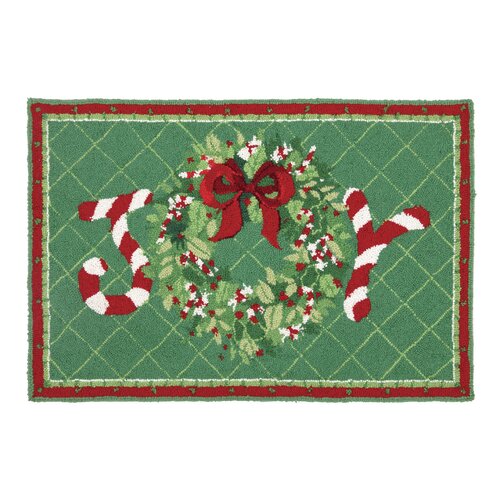 Peking Handicraft Joy Wreath Hook Area Rug