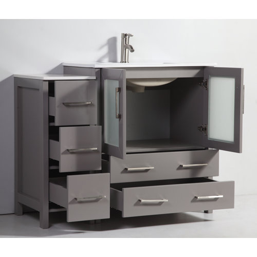 42" Single Solid Wood Bathroom Vanity Set with Mirror Wayfair