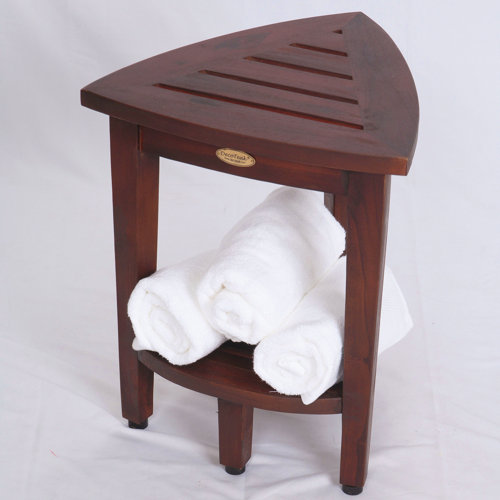 Decoteak Oasis Compact Teak Corner Shower Bench & Reviews Wayfair