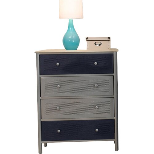 Hillsdale Universal Youth Chest in Navy and Silver