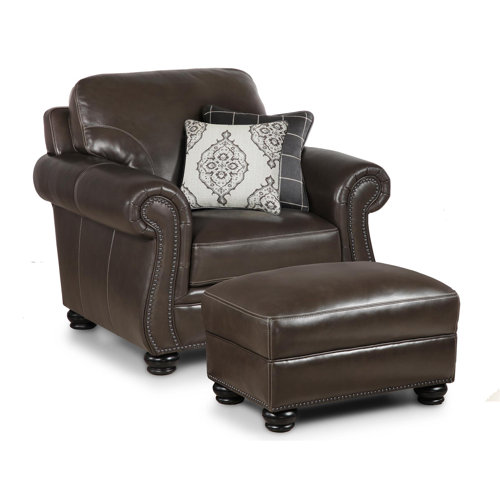 Grey Leather Ottoman Wayfair