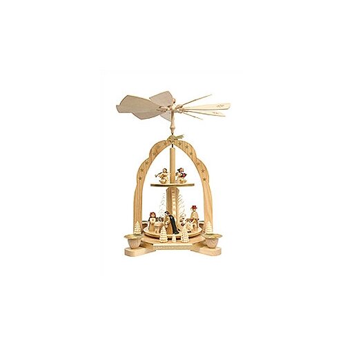 Tier Nativity Natural German Wood Christmas Pyramid by PinnaclePeak