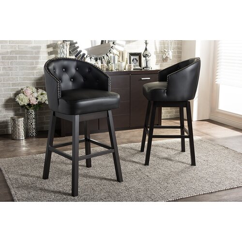 Wholesale Interiors Baxton Studio Avril 30.62 Swivel Bar Stool