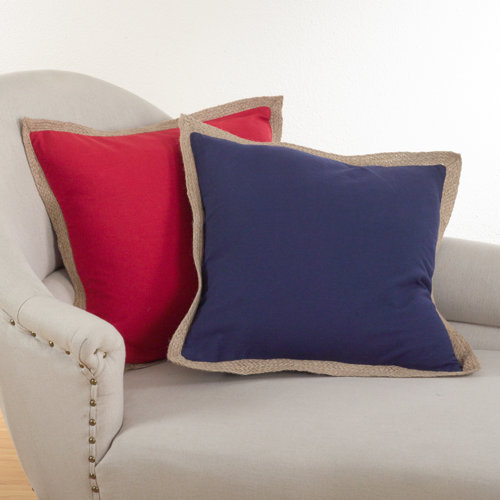 Classic Jute Trim Cotton Throw Pillow Wayfair