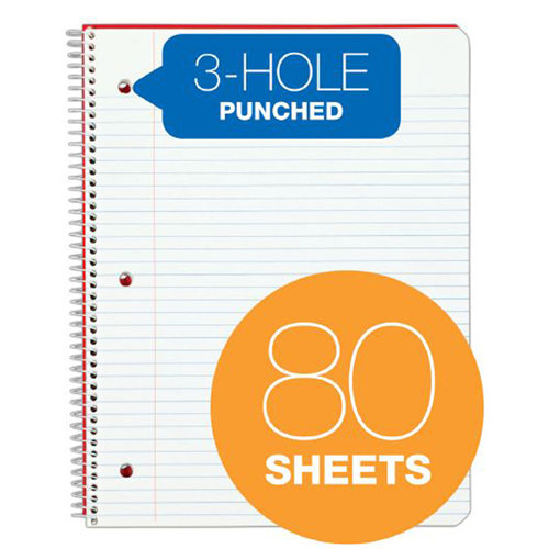 3 Hole Punched College Ruled Wirebound Notebook Wayfair