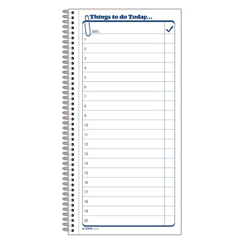 Part Carbonless Spiral Bound Things To Do Today Book