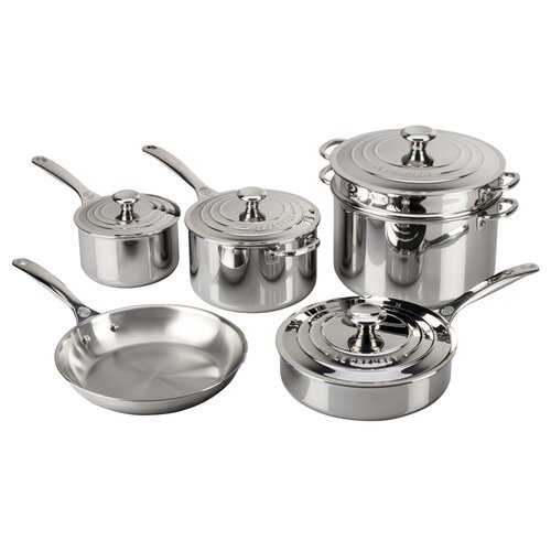 Le Creuset Stainless Steel 10 Piece Cookware Set