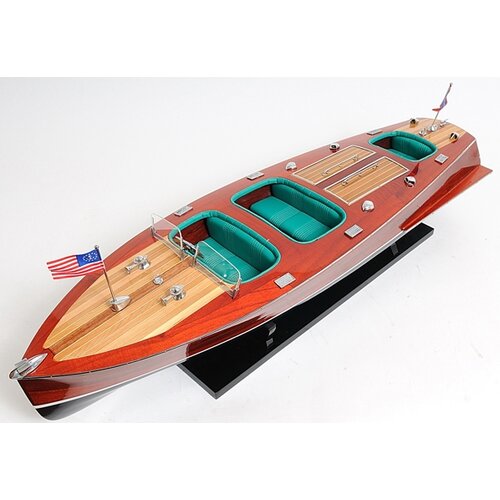 Old Modern Handicrafts Chris Craft Triple Cockpit Painted Model Boat