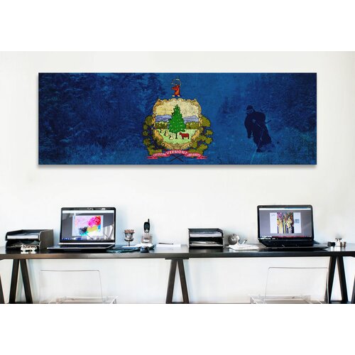 Flags Vermont Skiing Panoramic Graphic Art on Canvas by iCanvas