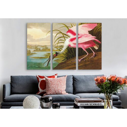 iCanvas John James Audubon Roseate Spoonbill 3 Piece on Wrapped Canvas