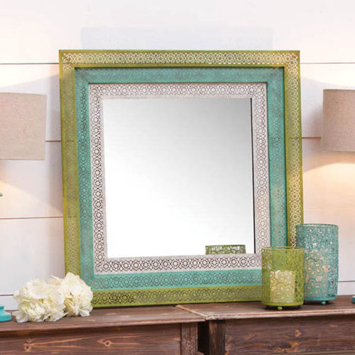 Cape Craftsmen Pierced Metal Square Wall Mirror & Reviews Wayfair