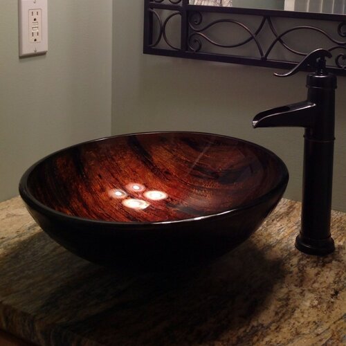 Novatto Mimetica Glass Vessel Bathroom Sink