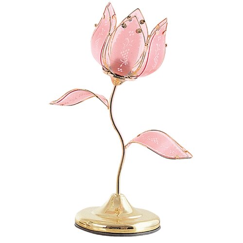 OK Lighting Tulip 20 H Table Lamp with Novelty Shade