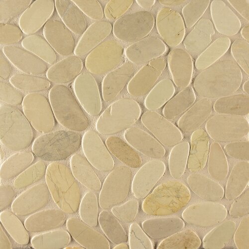 Hemisphere Random Sized Stone Pebble Tile in Bali White by Bedrosians