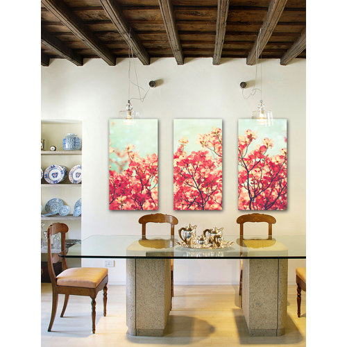 Dogwood Painting Print on Wrapped Canvas 3Piece Set Wayfair