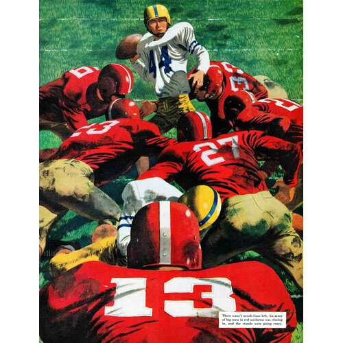 Touchdown Play by Fred Ludekens Painting Print on Canvas by Marmont