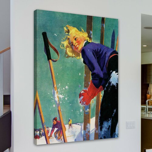 Snow Fight by Dominice Cammerota Painting Print on Canvas by Marmont