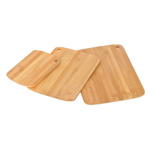 3 Piece Bamboo Cutting Boards Cutlery Accessory Set