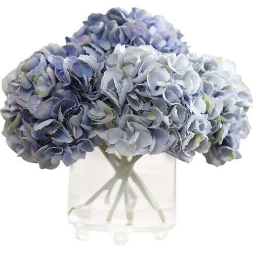 Birch Lane Faux Blue Hydrangea Arrangement & Reviews 