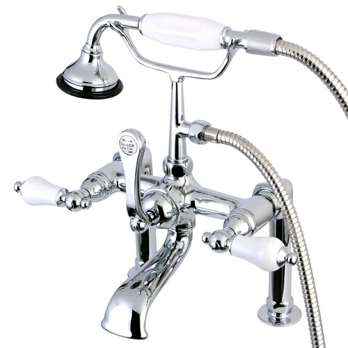 Kingston Brass Aqua Vintage Deck Mount Clawfoot Tub Faucet