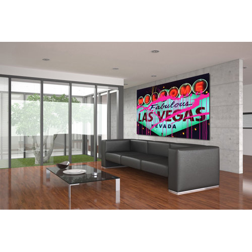 Sin City Neon Nights Graphic Art on Canvas by Fluorescent Palace