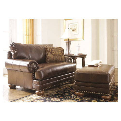 Signature Design by Ashley Leighton Chair and a Half and Ottoman