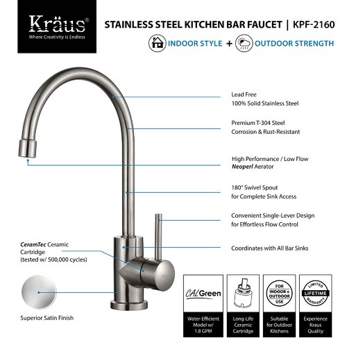 Kraus One Handle Single Hole Kitchen Faucet