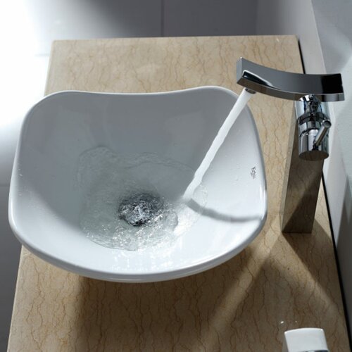 Bathroom Combos Tulip Ceramic Bathroom Sink with Single Handle Single