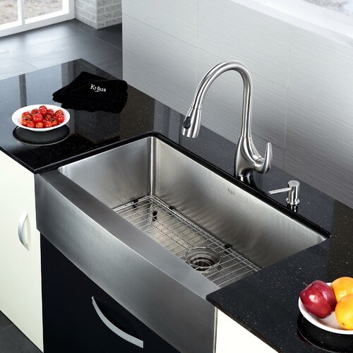 35.9 x 20.75 6 Piece Farmhouse Kitchen Sink Set