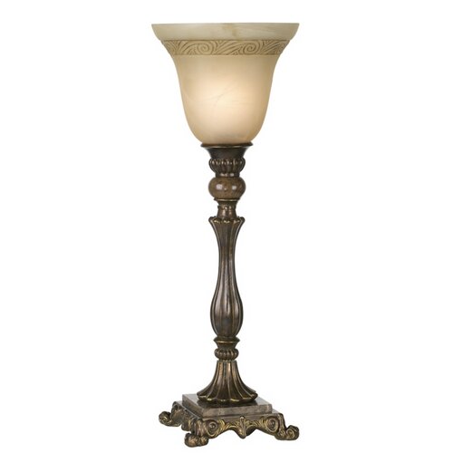 European Country Torchiere 25 H Table Lamp with Bowl Shade by Pacific