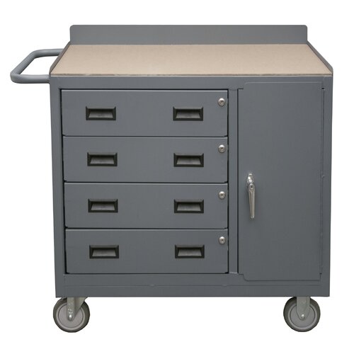 38.38 H x 36 W x 18 D Mobile Cabinet with 4 Drawer Lockable Storage