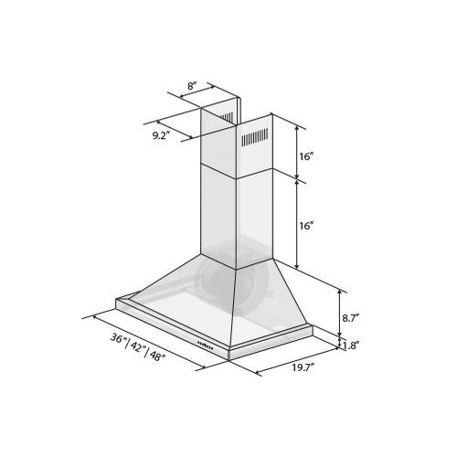 36" 760 CFM Wall Mount Range Hood Wayfair