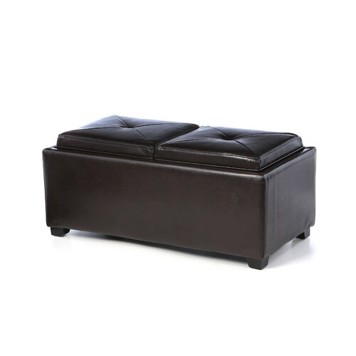 Home Loft Concepts Maxwell Double Tray Cocktail Ottoman