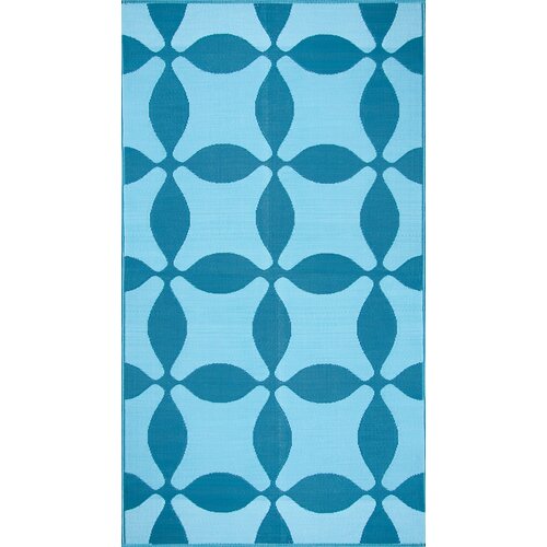 Koko Company Optic Teal/Turquoise Outdoor Area Rug ...