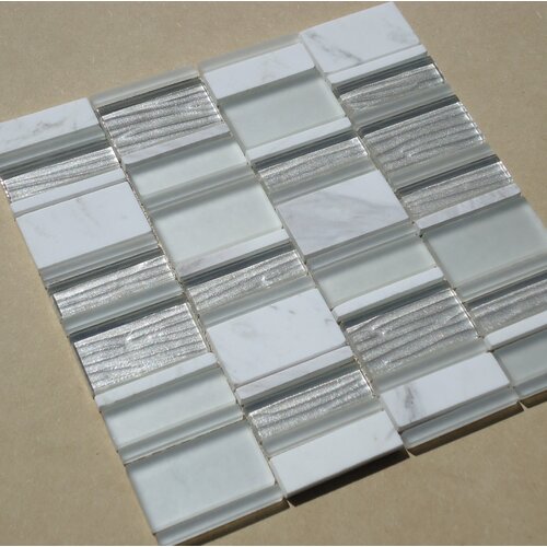  Mulia  Tile Loft Random Sized Marble  and Glass Mosaic Tile 