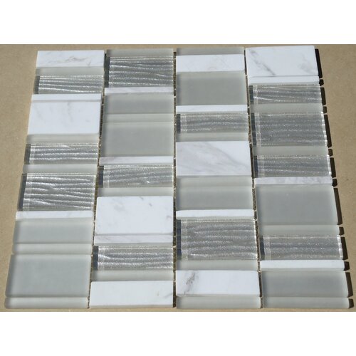  Mulia  Tile Loft Random Sized Marble  and Glass Mosaic Tile 