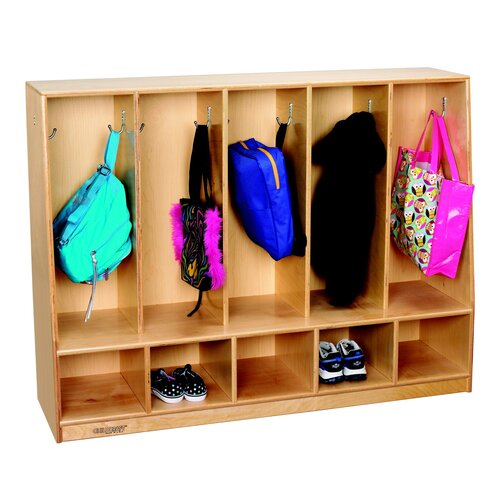 5 Section Toddler Bench Coat Locker