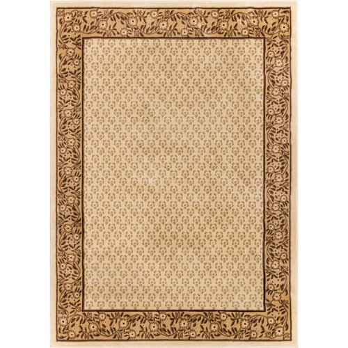 Barclay Terrazzo Ivory Floral Border Area Rug by Well Woven