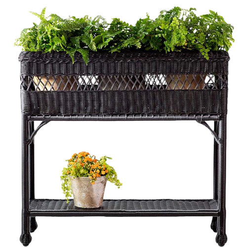 Plow & Hearth Easy Care Resin Wicker Rectangular Planter Box & Reviews