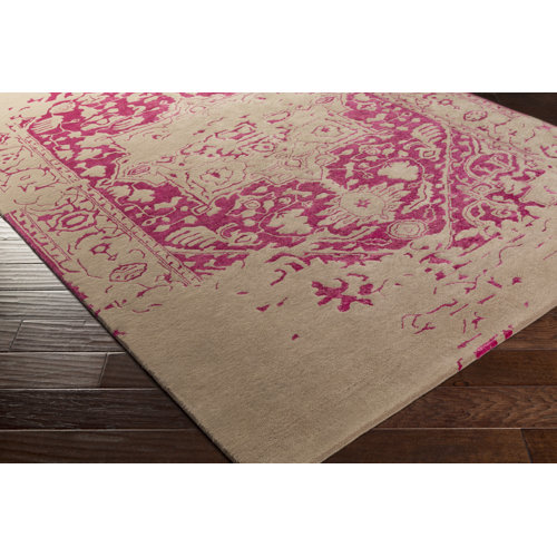 Hot Pink/Beige Area Rug Wayfair