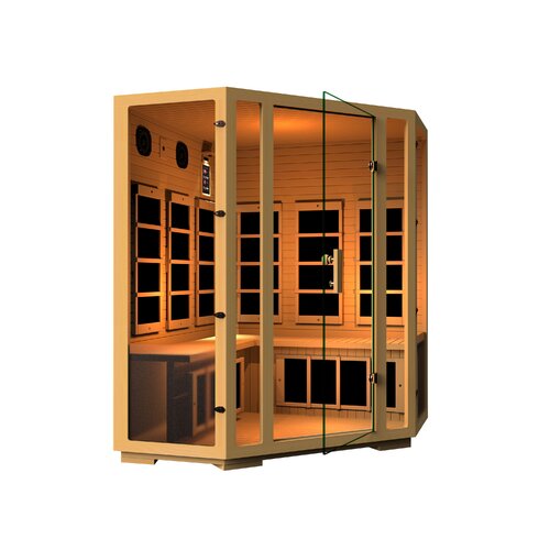 Joyous 4 Person Corner Carbon FAR Infrared Sauna by JNH Lifestyles