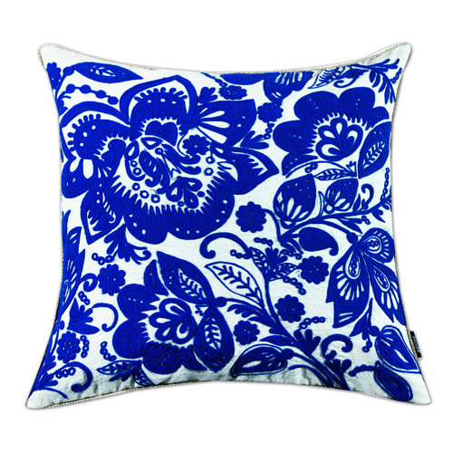A1 Home Collections LLC Jacobean Embroidered Cotton Throw Pillow