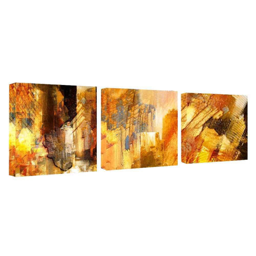 Abstract 3Piece Canvas Wall Art Set Wayfair