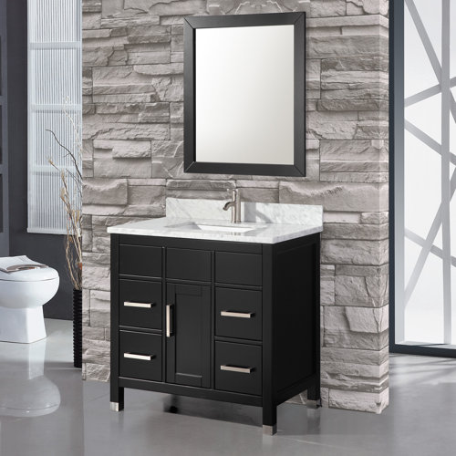 MTDVanities Ricca 36" Single Sink Bathroom Vanity Set with Mirror