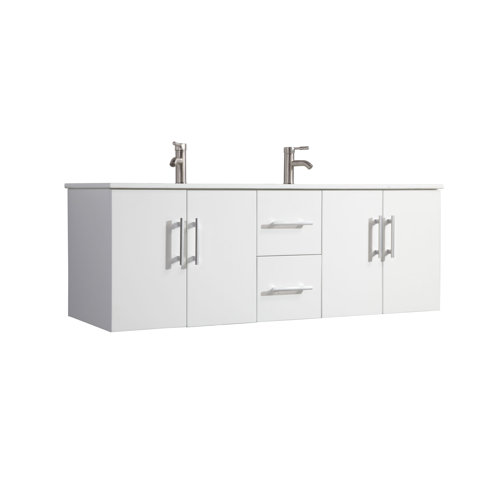 Nepal 60" Double Sink Bathroom Vanity Set with Mirror Wayfair