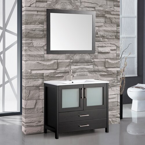 MTD Vanities Argentina 36 Single Sink Bathroom Vanity Set with Mirror